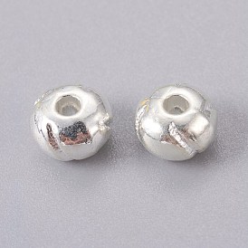 Perles en alliage de style tibétain, sans plomb et sans cadmium, ronde