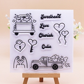 Heart Theme Clear Silicone Stamps, for DIY Scrapbooking, Photo Album Decorative, Cards Making