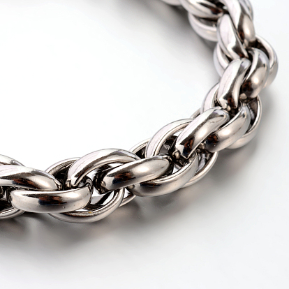 304 Stainless Steel Rope Chain Bracelets, with Lobster Claw Clasps