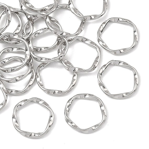 Shegrace Messing-Verbindungsringe, strukturierte, gedrehte Ringform, Bleifrei und Cadmiumfrei und Nickel frei
