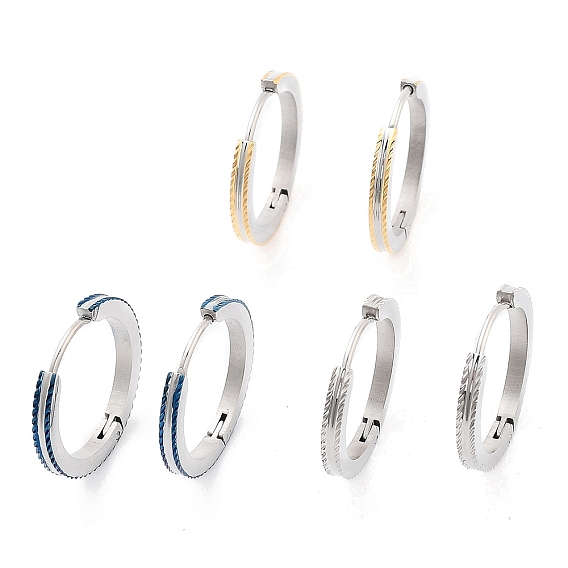 304 текстурированные серьги-кольца из нержавеющей стали для женщин, с 316 ушными шпильками из хирургической нержавеющей стали