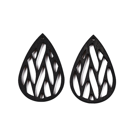 Большие подвески из натурального дерева тополь, окрашенные, слеза