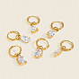 304 Ohrhänger aus Edelstahl mit Zirkonia-Pavé für Damen, echt 18 k vergoldet