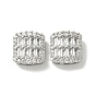 Brass Pave Clear Cubic Zirconia Multi-Strand Links, Cadmium Free & Nickel Free & Lead Free, Square