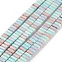 Brins de perles d'agate alashan arc-en-ciel naturel, teint, 2-trou, rectangle