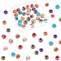 40Pcs 10 Colors Handmade Gold Sand Lampwork Beads, Inner Flower, Round