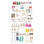 Brass & Alloy Dangle Earrings Kit, Mixed Shapes