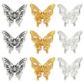 30 шт 3 цвета бусины из сплава тибетского стиля, бабочка