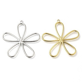 304 Stainless Steel Pendants, Flower Charm