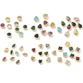 Латунная микропрокладка кубических циркониевых кабошонов, стойки покрытие, долговечный, без свинца и без кадмия, реальный 18 k позолоченный