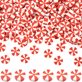 300 бусины из полимерной глины ручной работы., плоско-круглые