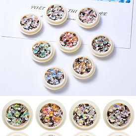 Nail Art Decoration Accessories, with Resin Cabochons, Shell Chip, Flat Back Acrylic Rhinestone Cabochons and Plastic Bead Storage Containers