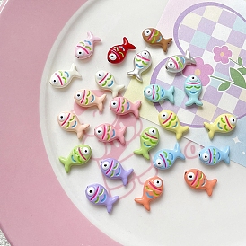 Cute Alloy Enamel Beads, Fish