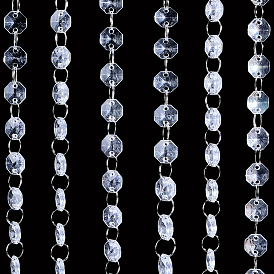 1шт. восьмиугольная акриловая занавеска для двери с бусинами, с железным кольцом