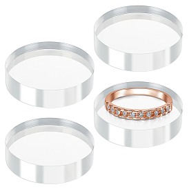 4 шт. настольные плоские круглые акриловые подставки для дисплеев, для ювелирных изделий