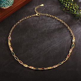 Colorful Glass Stone Necklace for Women - Sexy and Versatile Jewelry Piece with South American Sparkle