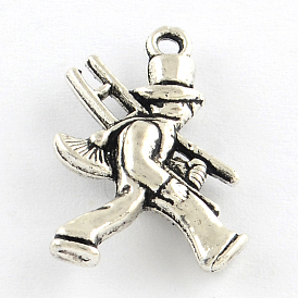 Tibetan Style Alloy Pendants, Man with Ladder, Cadmium Free & Lead Free, 20x14x4mm, Hole: 1.5mm, about 574pcs/1000g