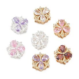 Латунные микропаве кубический цирконий многожильные звенья, цветок