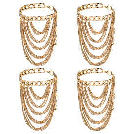 4шт. многослойные цепочки из сплава с кисточками для украшения каблуков на щиколотку для женщин