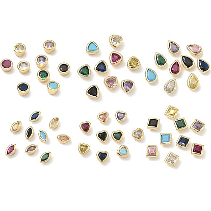 Латунная микропрокладка кубических циркониевых кабошонов, стойки покрытие, долговечный, без свинца и без кадмия, реальный 18 k позолоченный