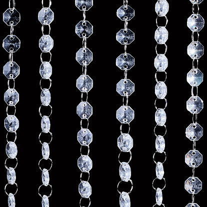 1шт. восьмиугольная акриловая занавеска для двери с бусинами, с железным кольцом