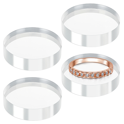 4 шт. настольные плоские круглые акриловые подставки для дисплеев, для ювелирных изделий