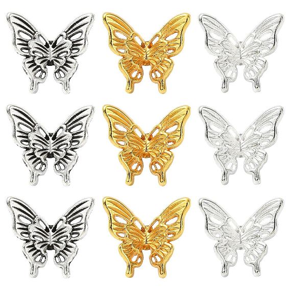 30 шт 3 цвета бусины из сплава тибетского стиля, бабочка