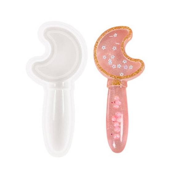 Moon Shape DIY Magic Stick Silicone Molds, Resin Casting Molds, for UV Resin & Epoxy Resin Craft Making