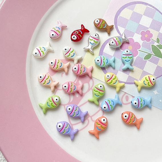 Милые бусины из эмали из сплава, рыба