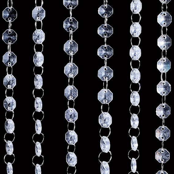 1шт. восьмиугольная акриловая занавеска для двери с бусинами, с железным кольцом