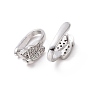 Rack Plating Brass Micro Pave Clear Cubic Zirconia Snap on Bails, Long-Lasting Plated, Butterfly