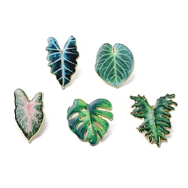 Булавки с эмалью в виде листа, броши из золотого сплава для рюкзака