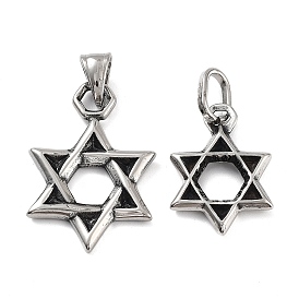 316 Surgical Stainless Steel Pendants, Star of David Charm