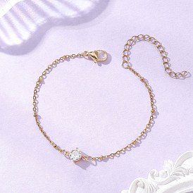 304 браслеты из стекловолокна из нержавеющей стали, спутниковые цепи браслеты для женщин, плоско-круглые