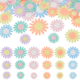 54 шт. 18 стили вышитая нашивка с изображением цветка ромашки, компьютеризированная вышивка тканью утюжок на / шить на заплатках, аксессуары для костюма, аппликация