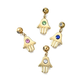 304 кулон из нержавеющей стали, ионное покрытие (ip), со стразами и силиконом внутри, ладонь