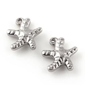 201 Stainless Steel Charms, Starfish/Sea Stars