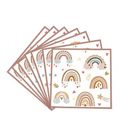 Serviettes en papier de fête jetables thème motif arc-en-ciel, pour les décorations de table de fête prénatale, carrée