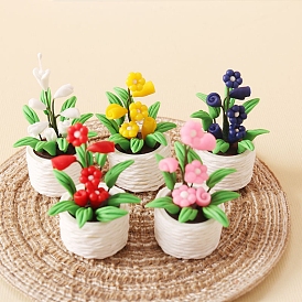 Polymer Clay Potted Plant Miniature Ornaments, Micro Landscape Home Dollhouse Accessories, Pretending Prop Decorations