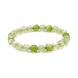 Natural White Jade(Dyed) Beaded Stretch Bracelet, Gemstone Jewelry for Women