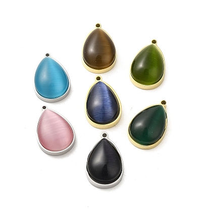 304 подвески из нержавеющей стали, с кошачий глаз, слеза