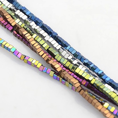 Electroplate Non-magnetic Synthetic Hematite Beads Strands, Cube