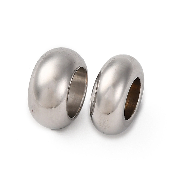 304 из нержавеющей стали европейские шарики, бусины с большим отверстием, рондель