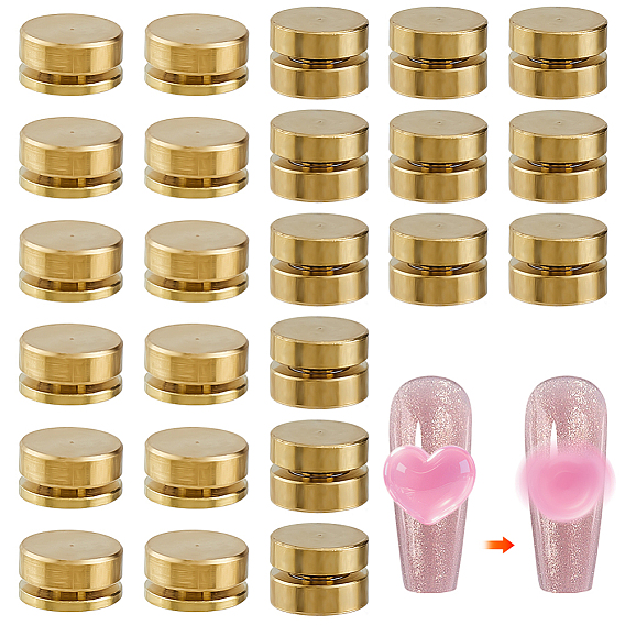 24 pièces 2 styles alliage 3 roulement rotatif pour nail art, plat rond