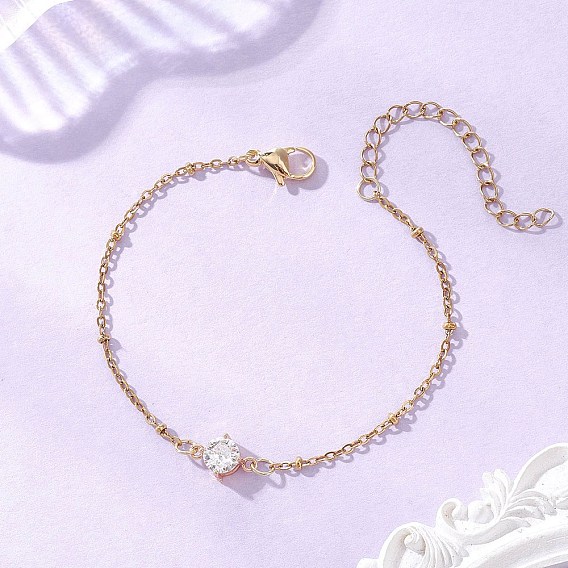 304 браслеты из стекловолокна из нержавеющей стали, спутниковые цепи браслеты для женщин, плоско-круглые