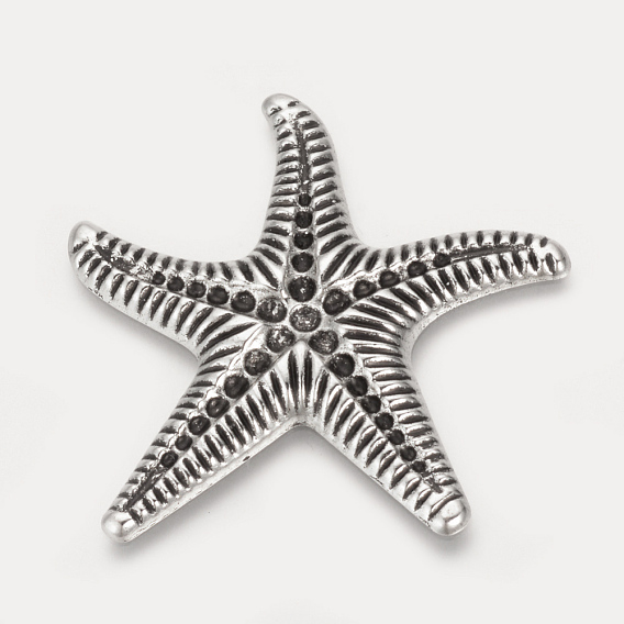Tibetischen Stil Legierung Cabochon Rhinestone Einstellungen, Seesterne / Seesterne, cadmiumfrei und bleifrei