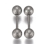 304 Stainless Steel Ball Stud Earrings, Textured, Barbell Cartilage Earrings