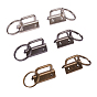 Iron Split Key Rings, Keychain Clasp Findings, with Ribbon Ends