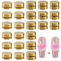 24 pièces 2 styles alliage 3 roulement rotatif pour nail art, plat rond
