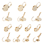14Pcs 7 Style Flat Round 304 Stainless Steel Leverback Earring Settings